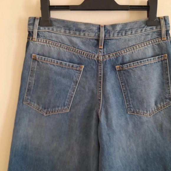 And/Or 28 UK 10 Selvedge Denim Westlake Wide Leg Cropped Jeans High Rise 2 Tone - Picture 5 of 12